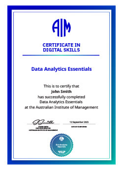 AIM Digital Certificate - Data Analytics Essentials